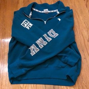 Half zipped blue sweater from pink